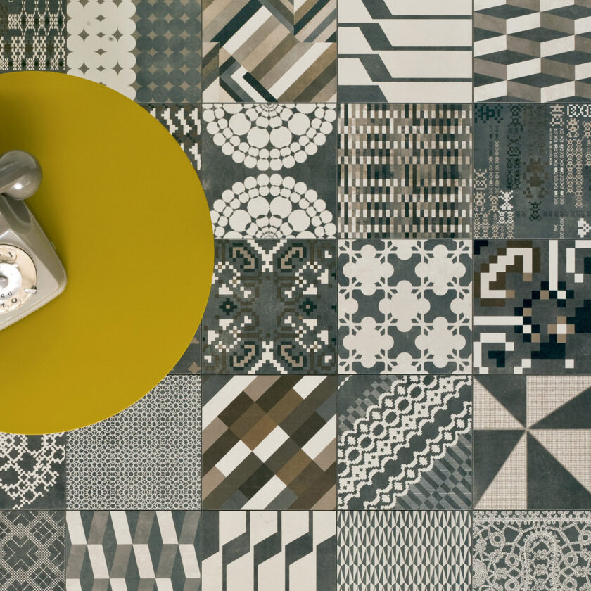 Carrelage Mutina Azulej Combination Nero 20x20 par Patricia Urquiola