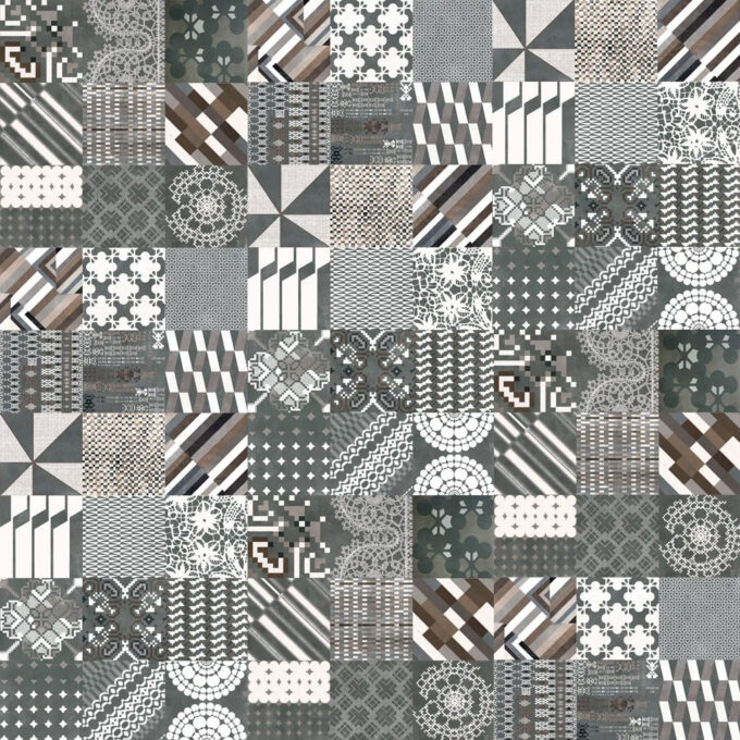 Carrelage Mutina Azulej Combination Nero 20x20 par Patricia Urquiola