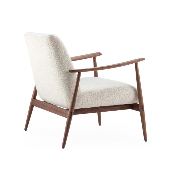 Fauteuil contemporain en noyer et tissu bouclette Nimbus 006 Aska – Gazzda