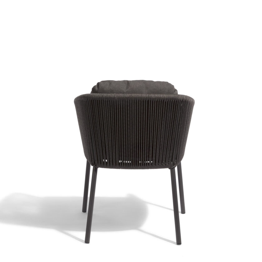 Lot de 2 fauteuils de repas extérieurs Omer – Aluminium lava & corde graphite – Diphano – Image 2