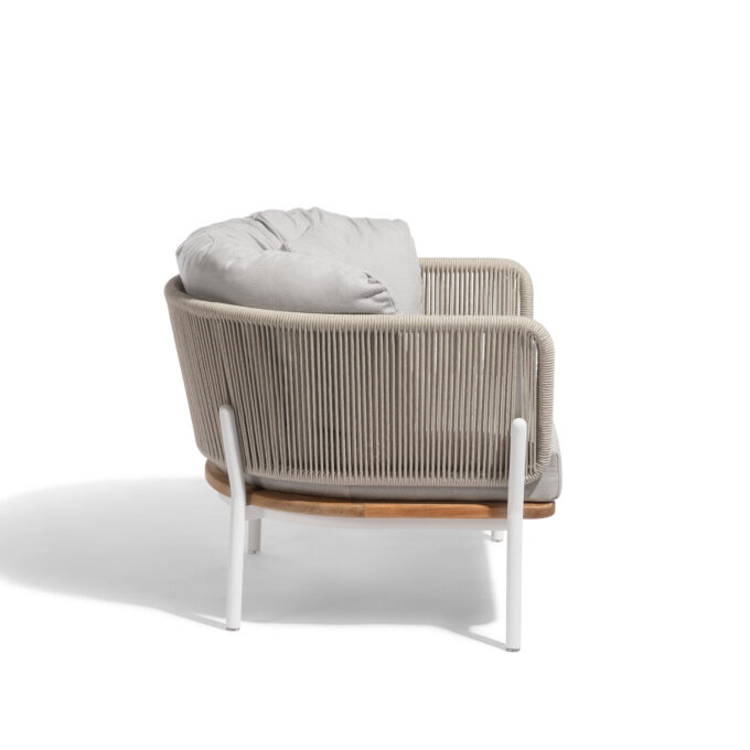 Salon de jardin Omer combo – Finition Blanc & corde tressée Mineral - Diphano