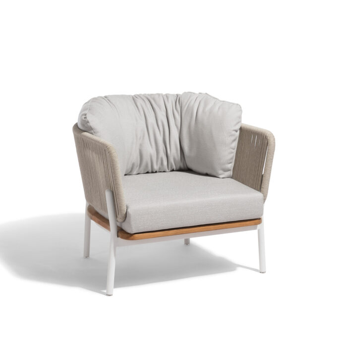 Salon de jardin Omer combo – Finition Blanc & corde tressée Mineral - Diphano