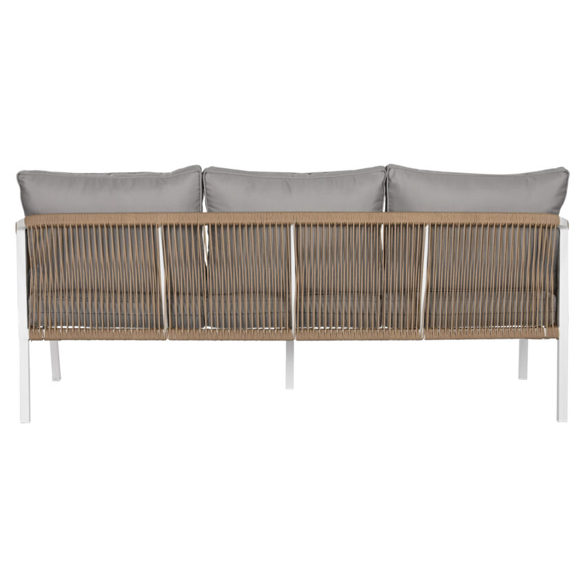 Salon de jardin 4 pièces en aluminium blanc et corde synthétique – Collection Cefalù – Image 2