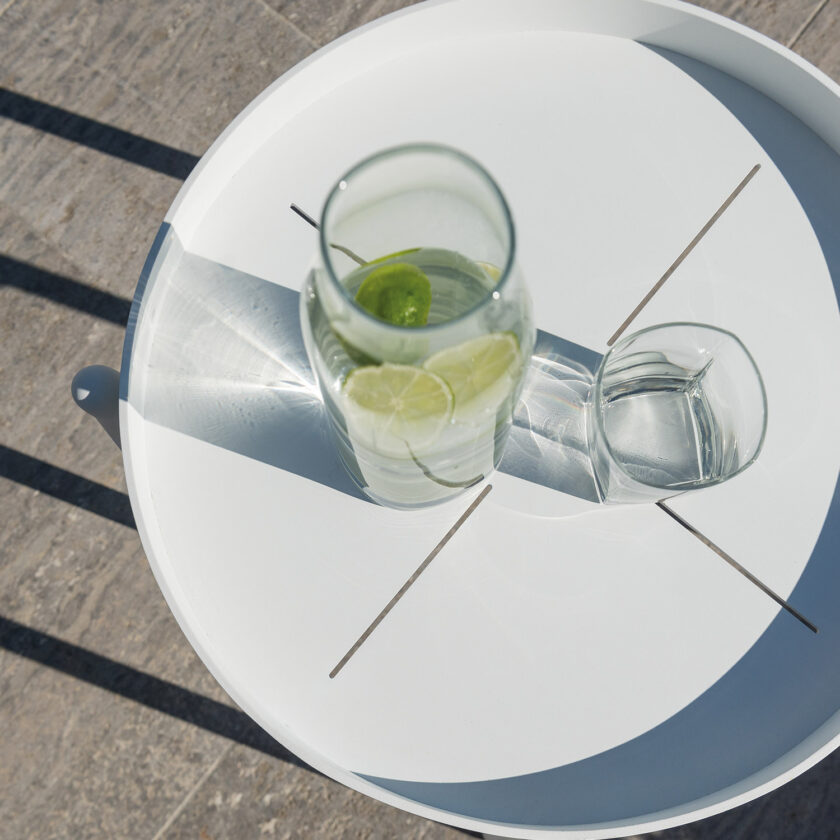 Table basse Tray Table Omer Ø 45 cm Blanche - Diphano – Image 2