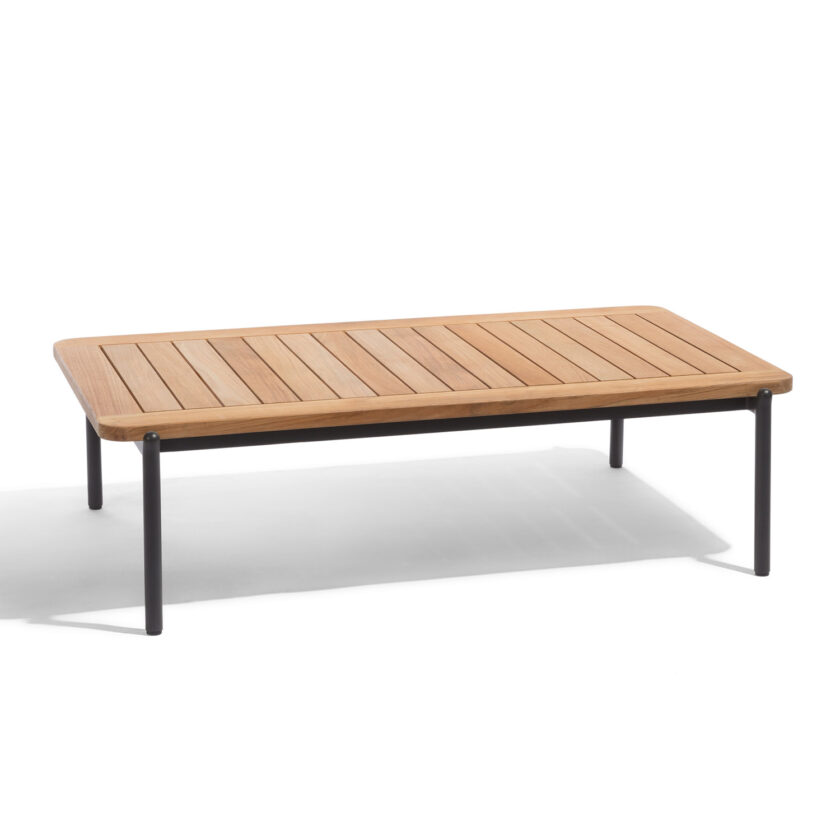 Table basse Omer Coffee Table S 120 × 75 cm aluminium anthracite et teck - Diphano