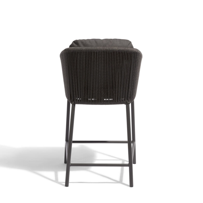 Tabouret bas extérieur Omer 60,5 cm – Aluminium lava & corde graphite – Diphano – Image 2