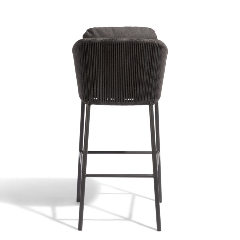 Tabouret de bar extérieur Omer – Aluminium lava & corde graphite – Diphano – Image 4
