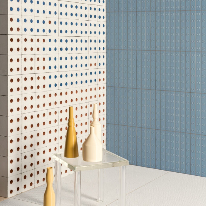 Bloc Tube Bleu et Rouge Mutina – Design Ronan & Erwan Bouroullec