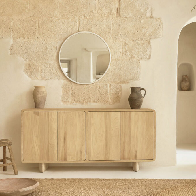 Buffet en chêne massif naturel CALA BLANCA L.180 cm