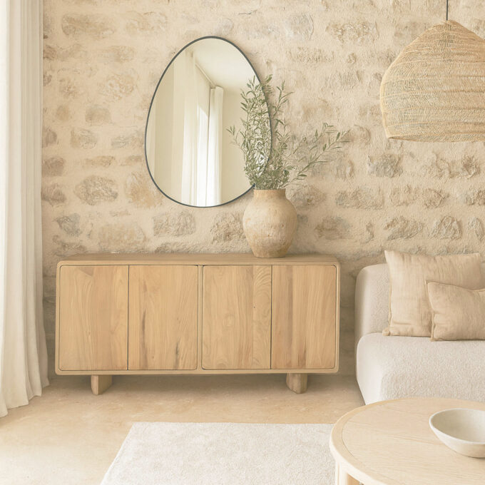 Buffet en chêne massif naturel CALA BLANCA L.180 cm