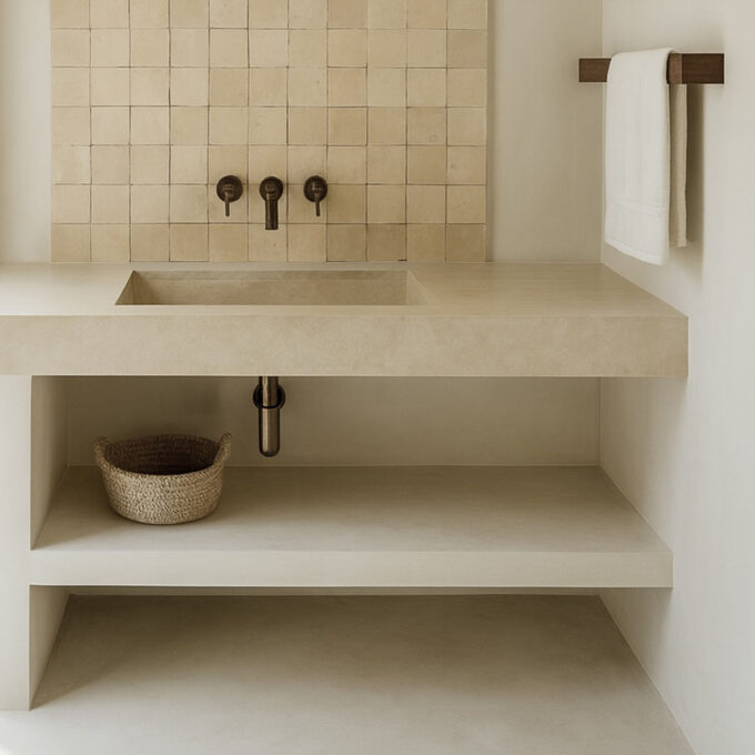 Carrelage Zellige Artisanal en Terre Cuite – Format 10x10 cm – Coloris Naturel Non Émaillé