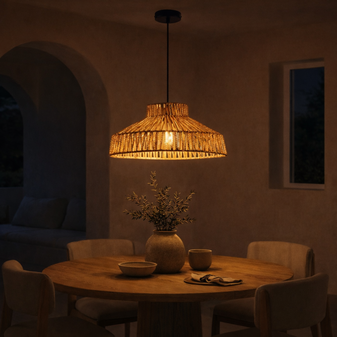 Suspension bohème au design naturel & esprit méditerranéen PAILLOTE