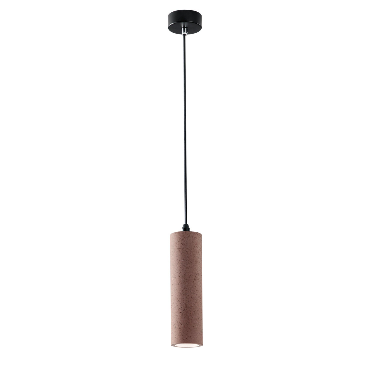 Suspension luminaire tubulaire en béton naturel, design brutaliste contemporain TERRA – Image 3