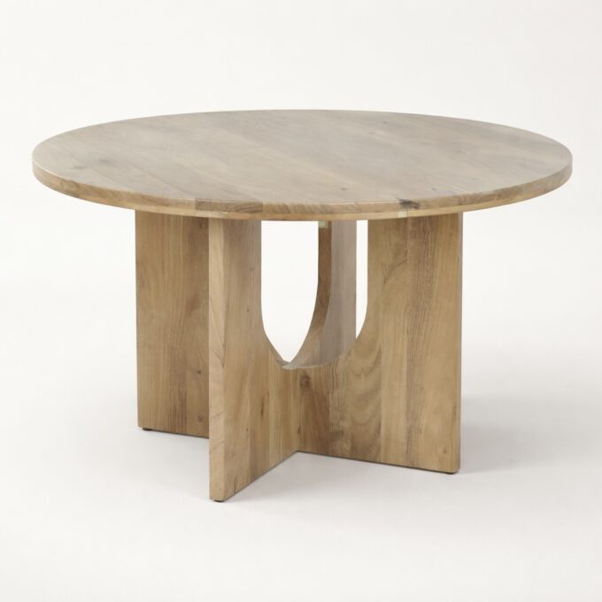 Table à manger ronde en bois d’acacia diamètre 130 cm MARSEILLAN