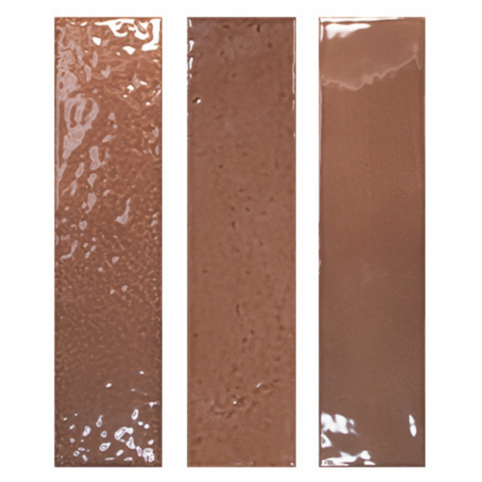 Carrelage rectangulaire Wow TERRE Chestnut Gloss 7x28 cm