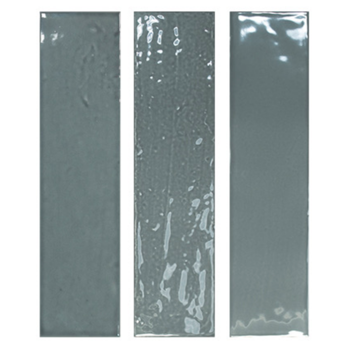Carrelage rectangulaire Wow TERRE Smoke Gloss 7x28 cm