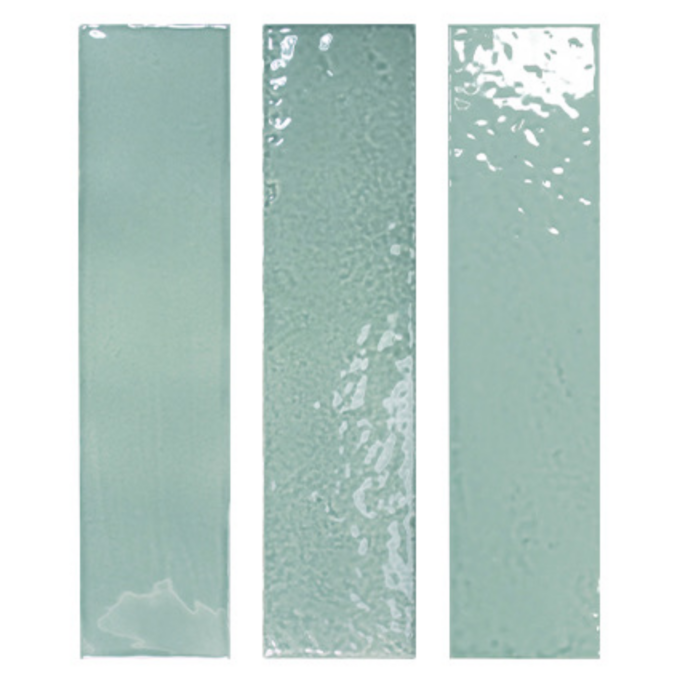 Carrelage rectangulaire Wow TERRE Turquoise 7x28 cm