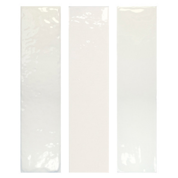 Carrelage rectangulaire Wow TERRE White Gloss 7x28 cm