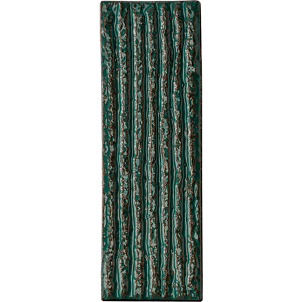 Carrelage mural artisanal Mutina CHAMOTTE Linea Verde 7,2 x 21,3 cm