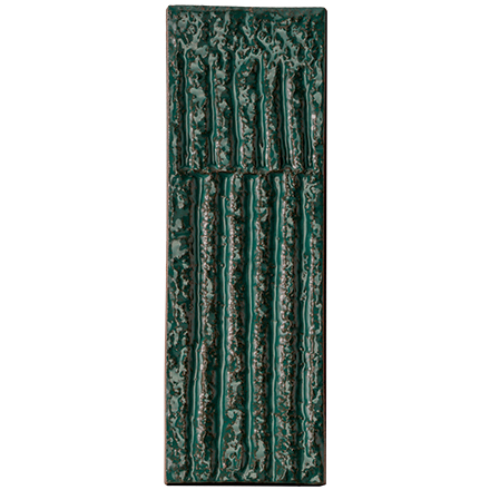Carrelage mural artisanal Mutina CHAMOTTE Quadra Verde 7,2 x 21,3 cm