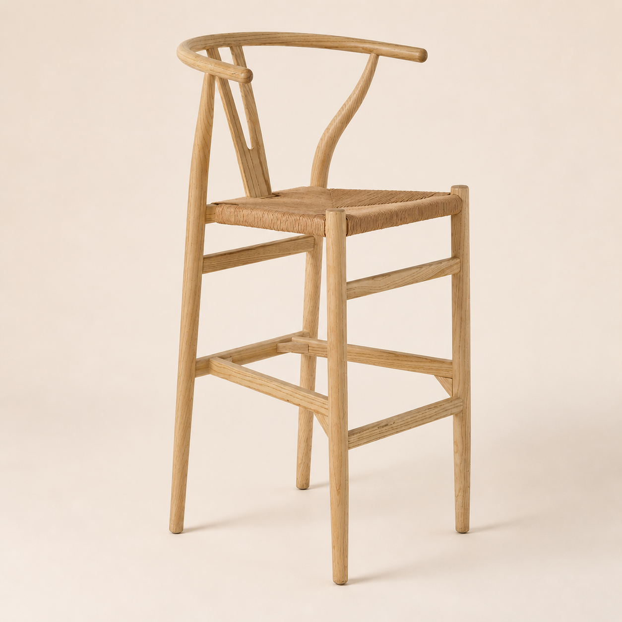 Lot de 2 tabourets en  en orme et fibre naturelle KYOTO h 75 – Image 2