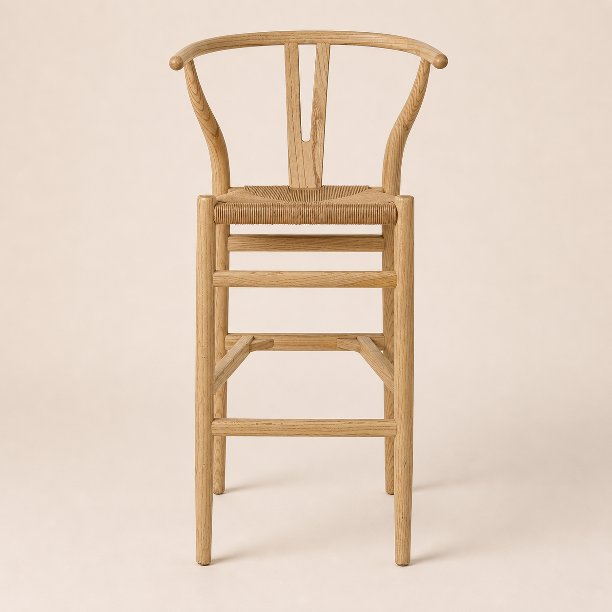 Lot de 2 tabourets en  en orme et fibre naturelle KYOTO h 75 – Image 3
