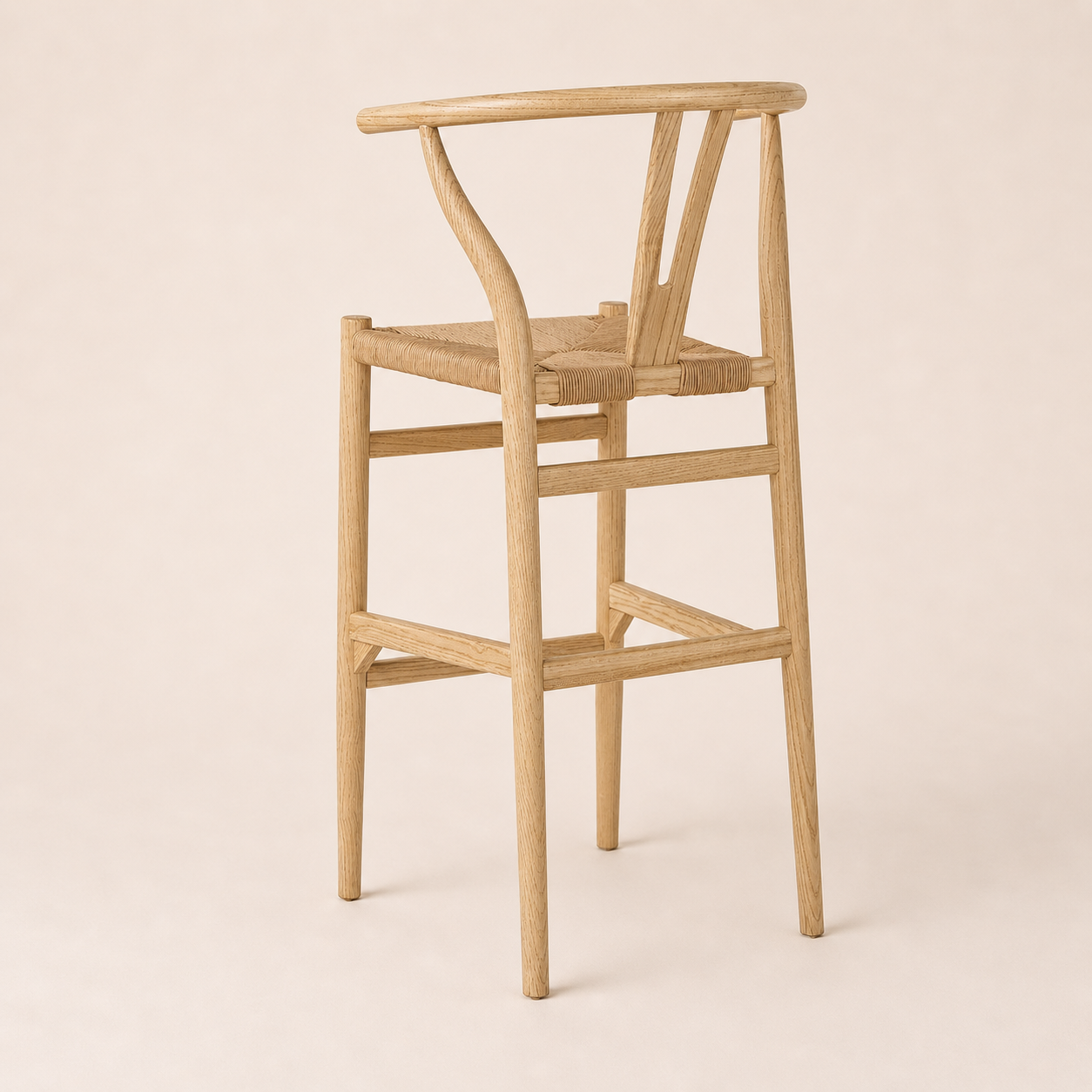 Lot de 2 tabourets en  en orme et fibre naturelle KYOTO h 75 – Image 4